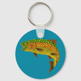 Rainboogforel 1 van Aspen Leaf Sleutelhanger