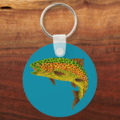 Rainboogforel 1 van Aspen Leaf Sleutelhanger (Voorkant)