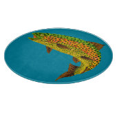 Rainboogforel 1 van Aspen Leaf Snijplank (Hoek)