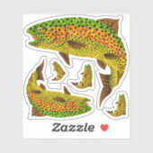 Rainboogforel 1 van Aspen Leaf Sticker (Vel)