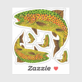 Rainboogforel 1 van Aspen Leaf Sticker