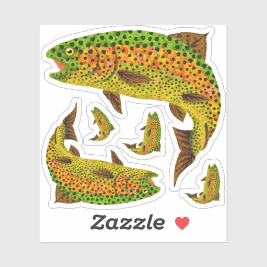 Rainboogforel 1 van Aspen Leaf Sticker (Vel)