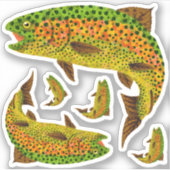Rainboogforel 1 van Aspen Leaf Sticker (Voorkant)