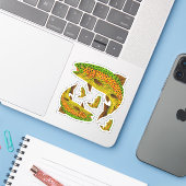 Rainboogforel 1 van Aspen Leaf Sticker (Laptop met iPhone)