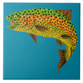 Rainboogforel 1 van Aspen Leaf Tegeltje