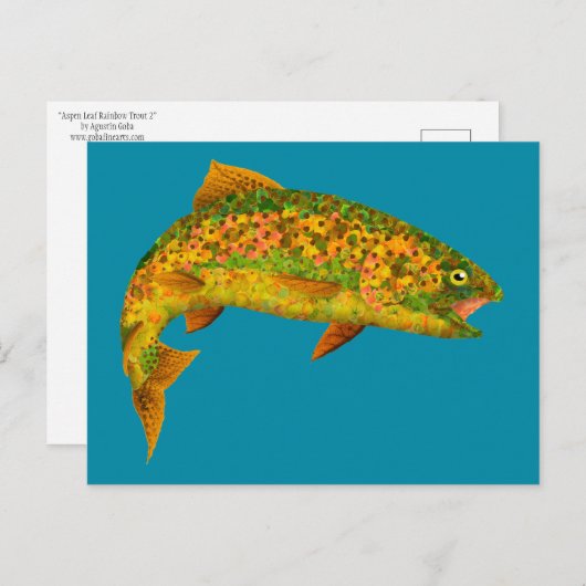 Rainboogforel 2 van Aspen Leaf Briefkaart (Voorkant / Achterkant)