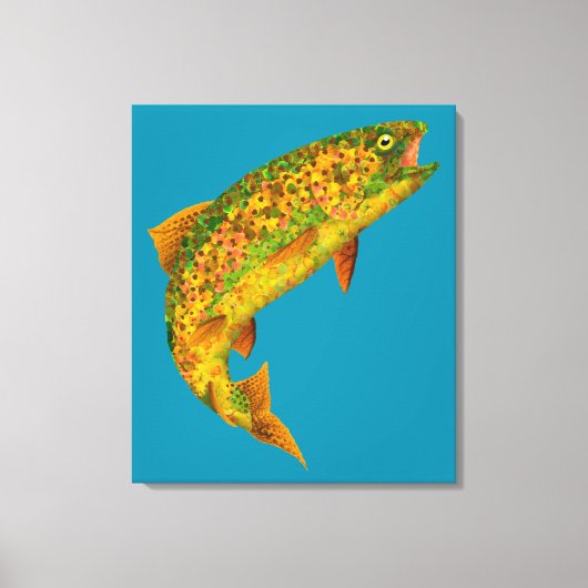 Rainboogforel 2 van Aspen Leaf Canvas Afdruk (Voorkant)