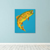 Rainboogforel 2 van Aspen Leaf Canvas Afdruk (Insitu (Houten vloer))