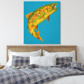 Rainboogforel 2 van Aspen Leaf Canvas Afdruk (Insitu (Slaapkamer))
