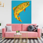 Rainboogforel 2 van Aspen Leaf Canvas Afdruk (Insitu (Woonkamer))