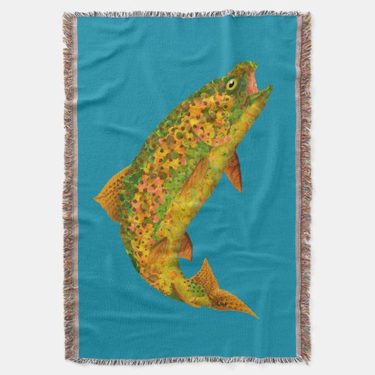 Rainboogforel 2 van Aspen Leaf Deken (Voorkant Verticaal)