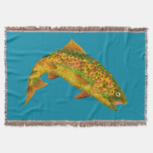 Rainboogforel 2 van Aspen Leaf Deken (Voorkant)