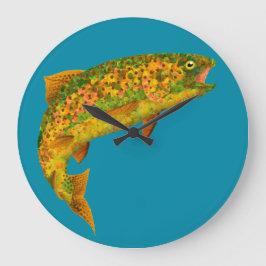 Rainboogforel 2 van Aspen Leaf Grote Klok