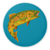 Rainboogforel 2 van Aspen Leaf Keramische Knop (Voorkant)