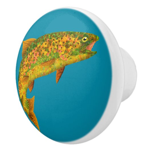 Rainboogforel 2 van Aspen Leaf Keramische Knop (Rechts)