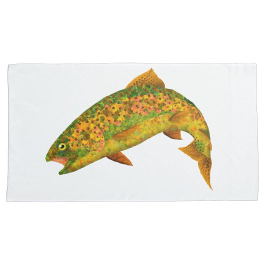 Rainboogforel 2 van Aspen Leaf Kussensloop (Voorkant-Rechts)