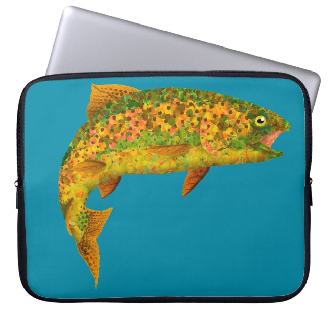 Rainboogforel 2 van Aspen Leaf Laptop Sleeve (Voorkant)