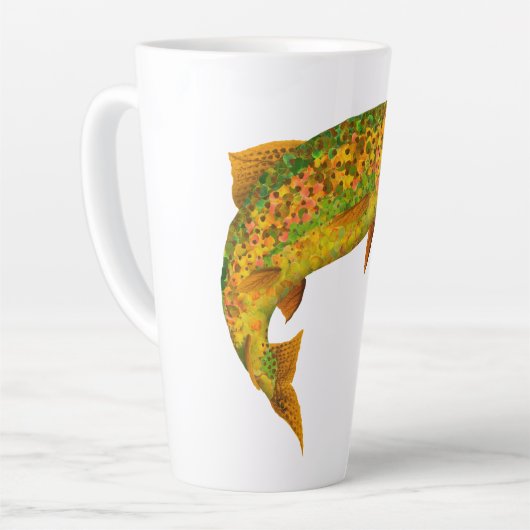 Rainboogforel 2 van Aspen Leaf Latte Mok (Linkerhoek)