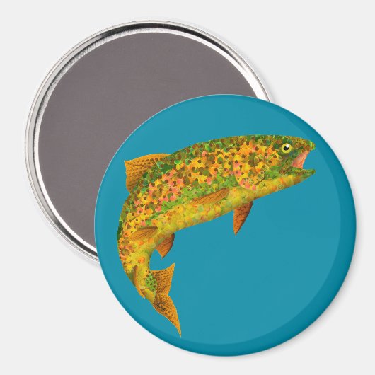 Rainboogforel 2 van Aspen Leaf Magneet (Voorkant / Achterkant)