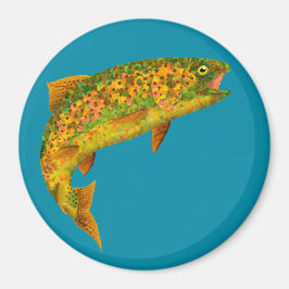 Rainboogforel 2 van Aspen Leaf Magneet