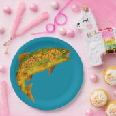 Rainboogforel 2 van Aspen Leaf Papieren Bordje (Feest)