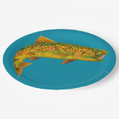 Rainboogforel 2 van Aspen Leaf Papieren Bordje (Gekanteld)