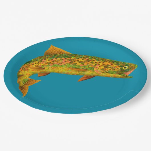 Rainboogforel 2 van Aspen Leaf Papieren Bordje (Gekanteld)