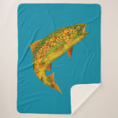 Rainboogforel 2 van Aspen Leaf Sherpa Deken (Voorkant)