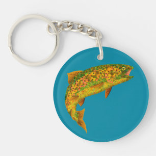 Rainboogforel 2 van Aspen Leaf Sleutelhanger