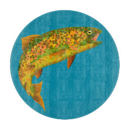 Rainboogforel 2 van Aspen Leaf Snijplank