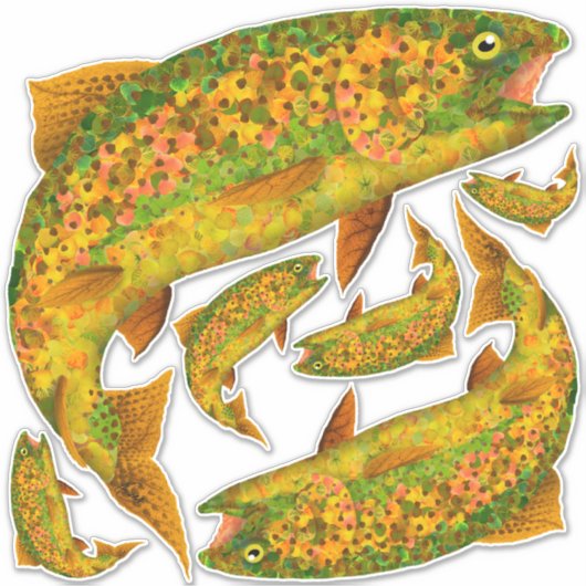 Rainboogforel 2 van Aspen Leaf Sticker (Voorkant)