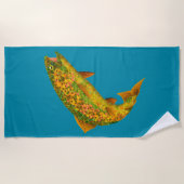 Rainboogforel 2 van Aspen Leaf Strandlaken (Voorkant)