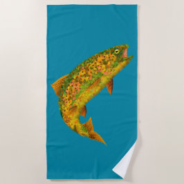 Rainboogforel 2 van Aspen Leaf Strandlaken