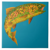 Rainboogforel 2 van Aspen Leaf Tegeltje (Voorkant)