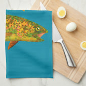 Rainboogforel 2 van Aspen Leaf Theedoek (Quarter Fold)