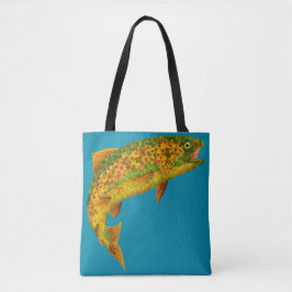 Rainboogforel 2 van Aspen Leaf Tote Bag