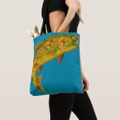 Rainboogforel 2 van Aspen Leaf Tote Bag (Dichtbij)