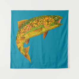 Rainboogforel 2 van Aspen Leaf Wandkleed