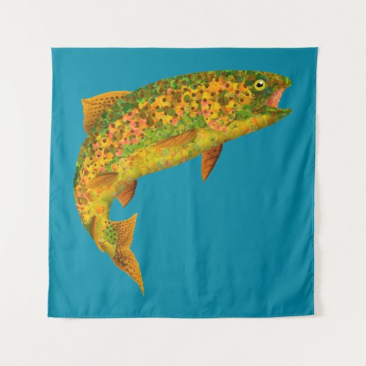 Rainboogforel 2 van Aspen Leaf Wandkleed (Voorkant)