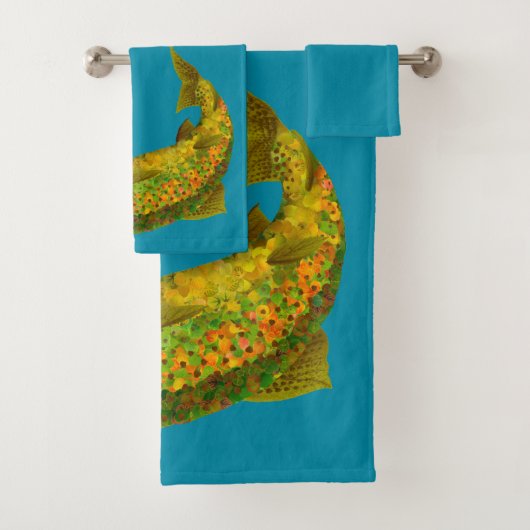 Rainboogforel 3 van Aspen Leaf Bad Handdoek (Insitu)