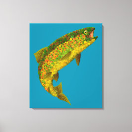 Rainboogforel 3 van Aspen Leaf Canvas Afdruk