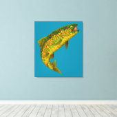 Rainboogforel 3 van Aspen Leaf Canvas Afdruk (Insitu (Houten vloer))