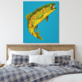 Rainboogforel 3 van Aspen Leaf Canvas Afdruk (Insitu (Slaapkamer))