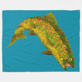 Rainboogforel 3 van Aspen Leaf Fleece Deken (Voorkant (Horizontaal))