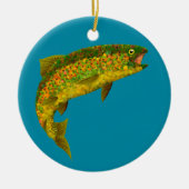Rainboogforel 3 van Aspen Leaf Keramisch Ornament (Voorkant)