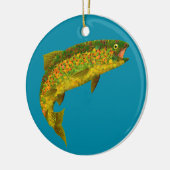 Rainboogforel 3 van Aspen Leaf Keramisch Ornament (Links)