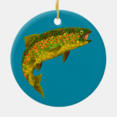 Rainboogforel 3 van Aspen Leaf Keramisch Ornament (Achterkant)