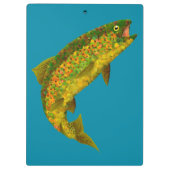 Rainboogforel 3 van Aspen Leaf Klembord (Achterkant)