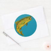 Rainboogforel 3 van Aspen Leaf Ronde Sticker (Envelop)