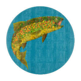 Rainboogforel 3 van Aspen Leaf Snijplank